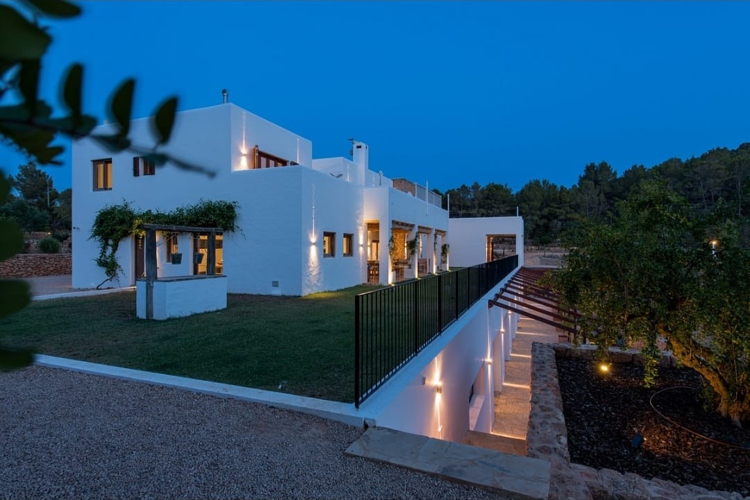 Night time villa exterior
